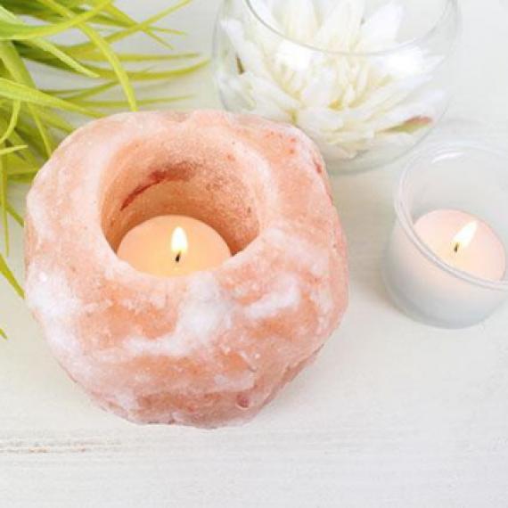 Himalayan Salt Tealight Holder with Scented Tealights