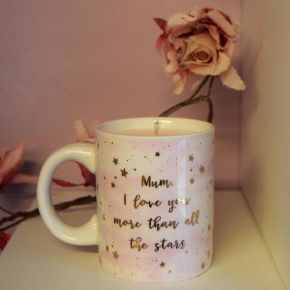 A Mum I Love You More Than All The Stars Mug Candle